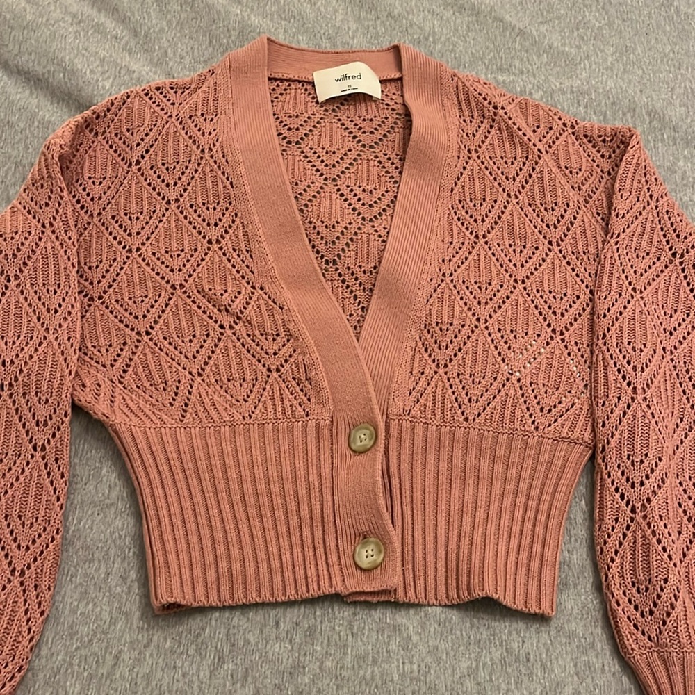 Aritzia Pink Knit Cardigan